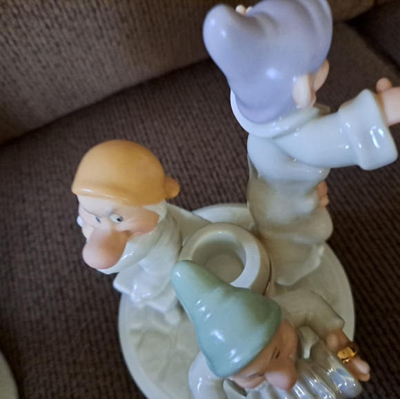 Disney Lenox Large Vintage Snow White & Seven Dwarfs candlestick set Like New - Picture 11 of 13